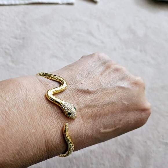 Neiman Marcus Adjustable Snake Open Bangle Cuff Bracelet - Picture 4 of 6